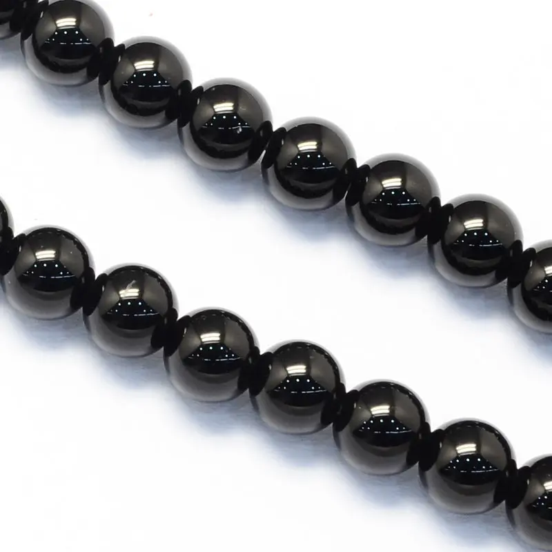 1 Strand Natural Black Onyx Round Beads - 6mm 2