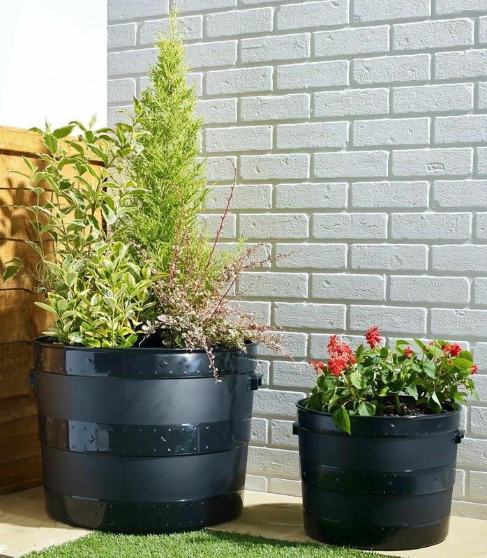 Barrel Planter Blacksmith Tub Garden Versatile Flower Pot Garden Container for Indoor or Outdoor 5