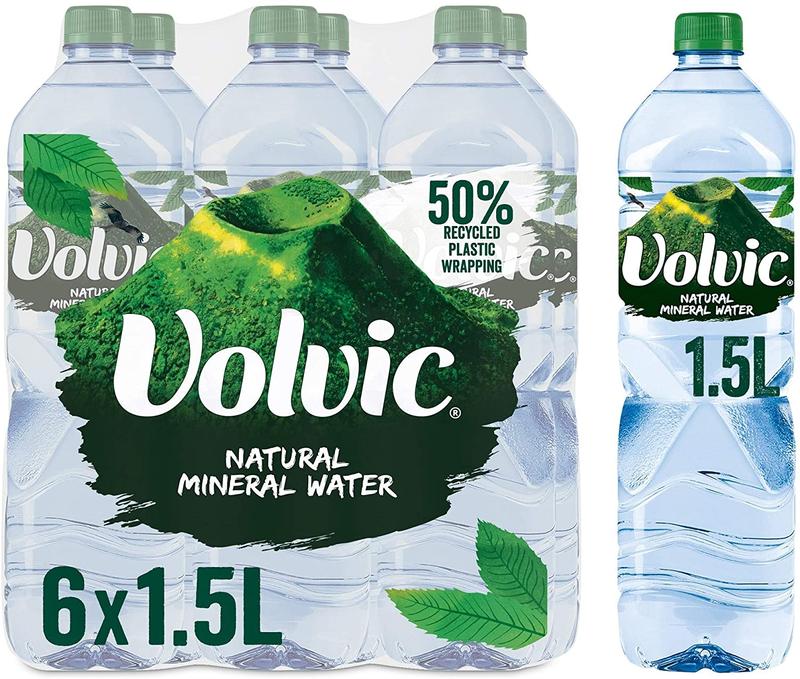 Volvic Natural Mineral Water 6 x 1.5l Organic Drink Beverage Spring 0
