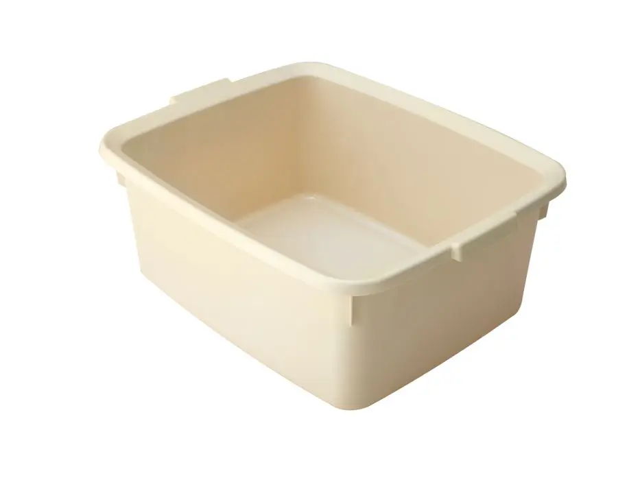 12L Rectangular Plastic Kitchen Home Sink Bowl Linen Tableware - High Gloss & Easy to Clean Handles