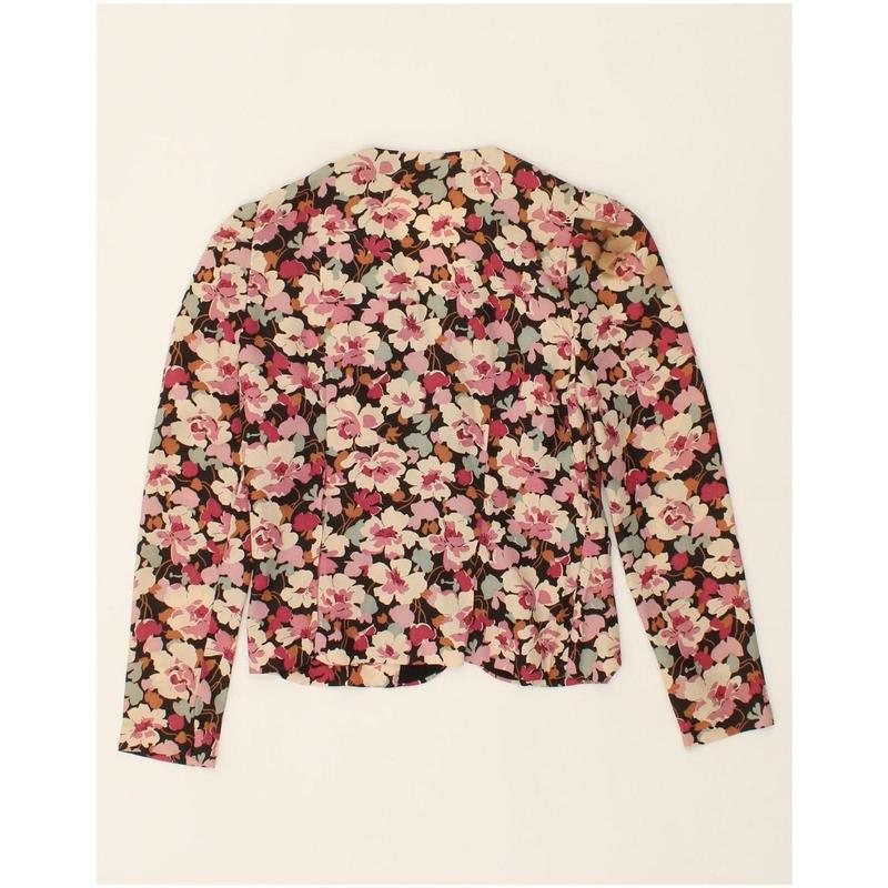 Pre-Owned VINTAGE Womens 4 Button Blazer Jacket IT 36 XS Pink Floral Triacetate 2
