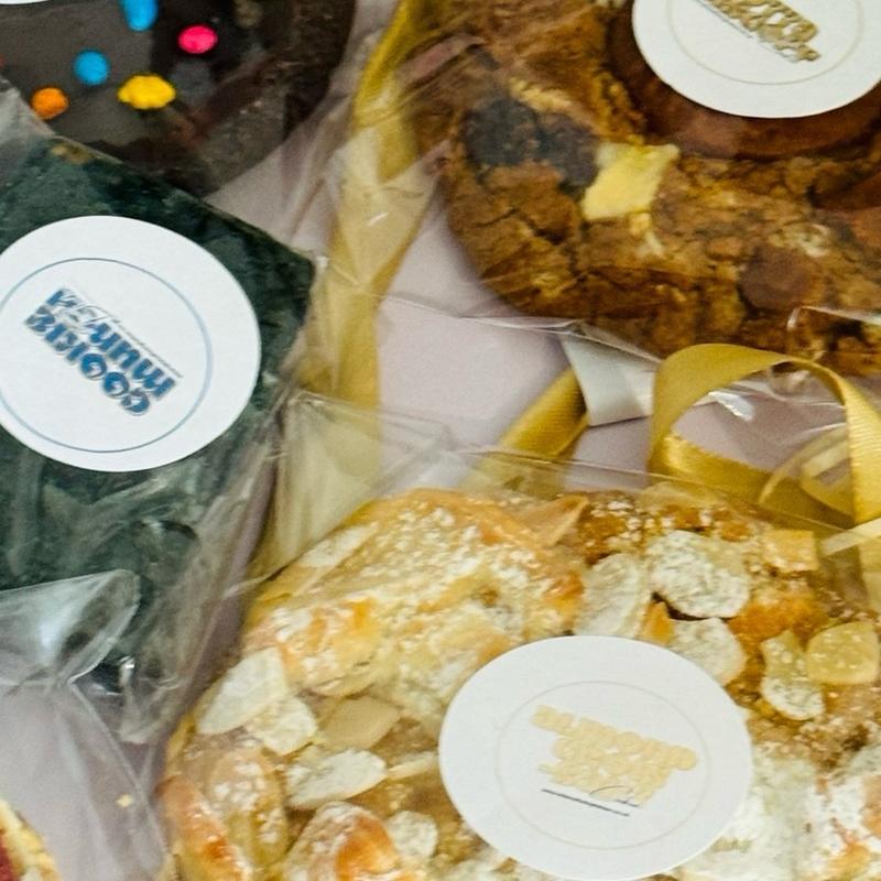 The Almond Croissant (STUFFED) Cookie by Bites of Temptation (DESSERT SIZE Snack) | Almond-Based Cookie with Home Baked Croissant Pieces, Cream Cheese Filling, White Chocolate Chunks & Powdered Sugar Dusting | Halal Suitable cookies 4