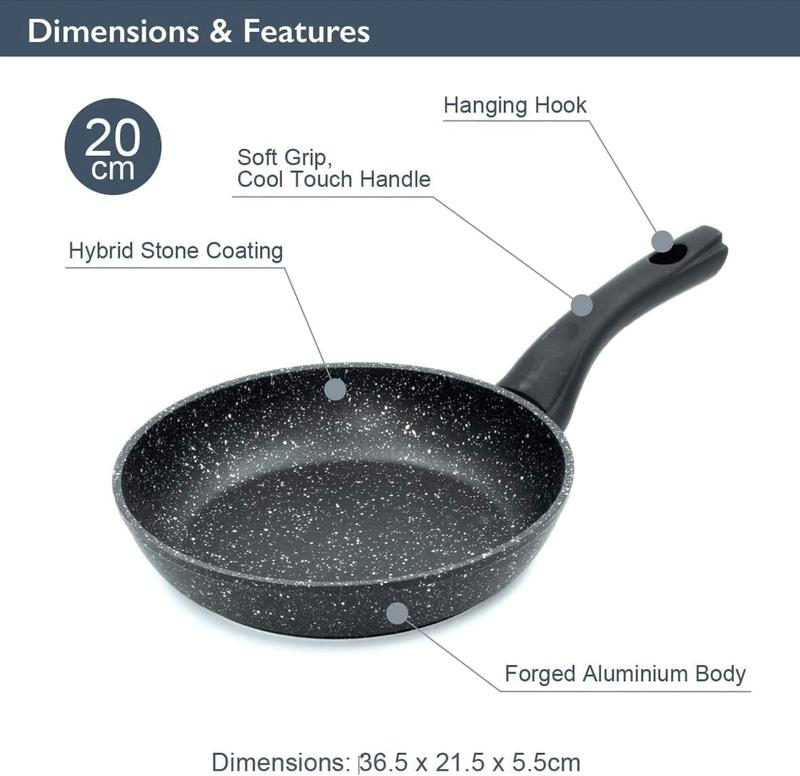 Non Stick Frying Pan 20cm, Induction, Electric & Gas Hob, Egg Frying Pan Cookware 1