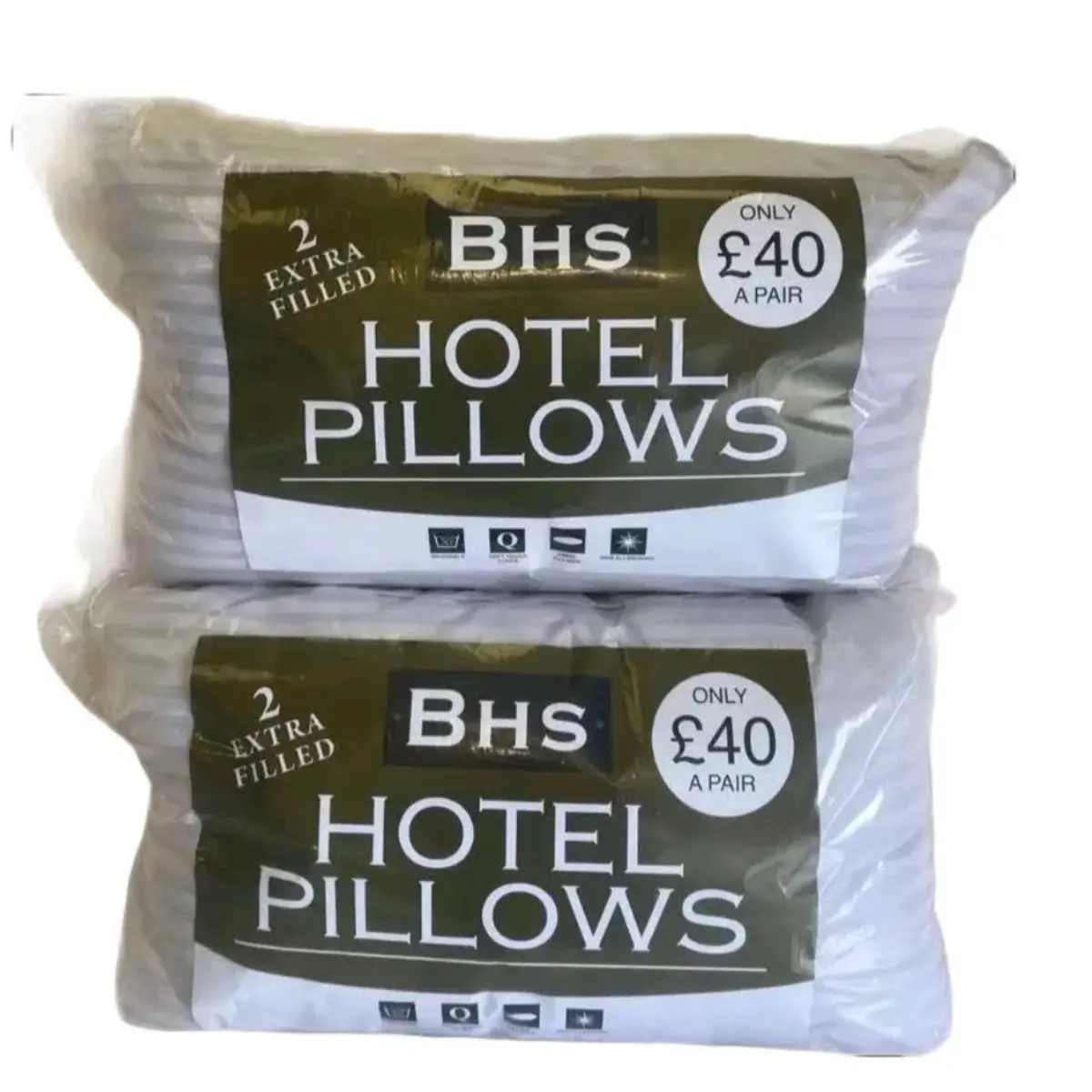 Extra Filled  Hotel Quality Stripe Pillows Pack of 2 | 4Sale Same Day Shipping Luxury Pillows UPTO 50% discount