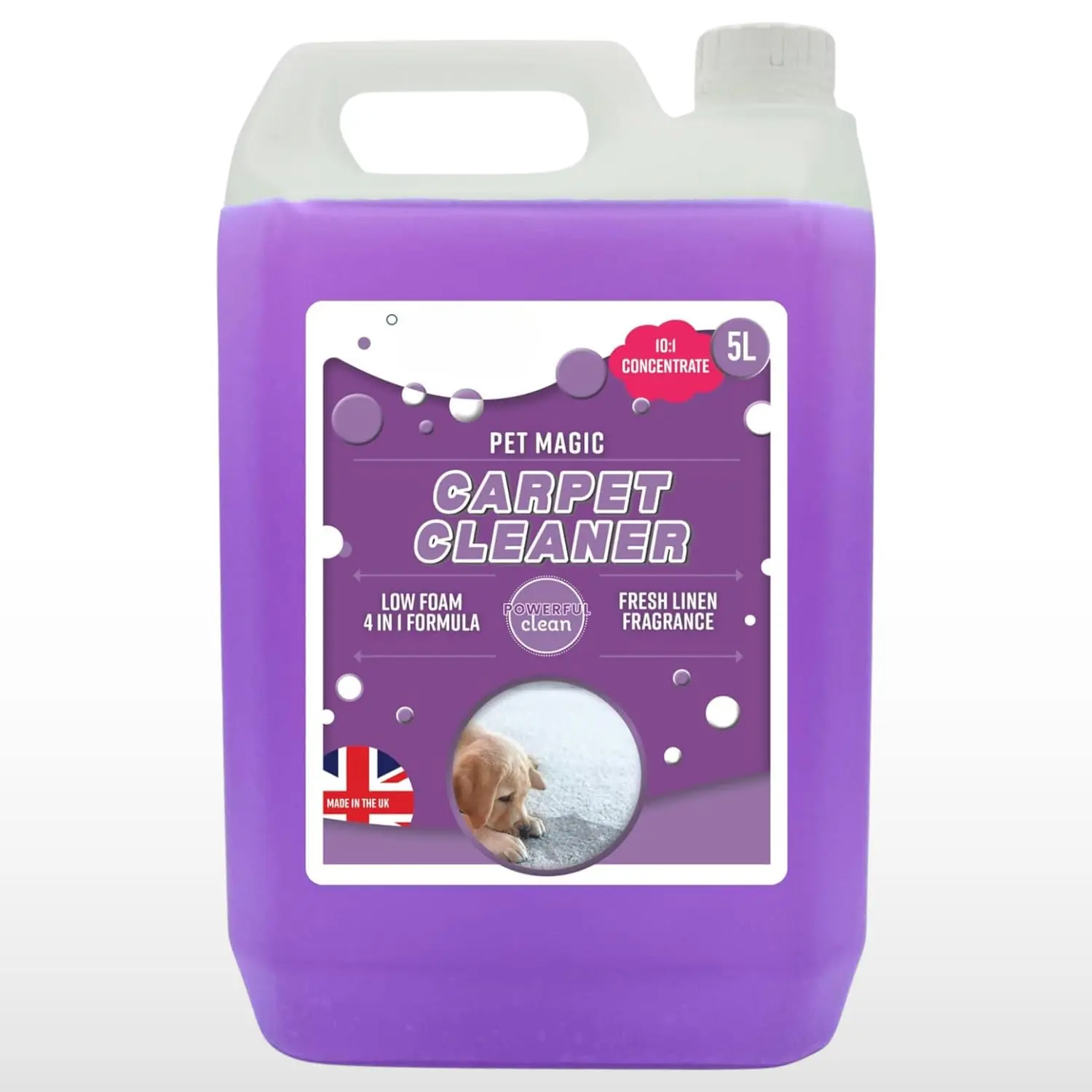 Dunnet Tools Pet Magic Carpet Cleaner Shampoo Solution Deep Cleaning Stain Remover With Odour Neutraliser To Remove Dog & Cat Urine Carpet Solution For Carpet Shampoo Machines (5L Carpet Cleaner)
