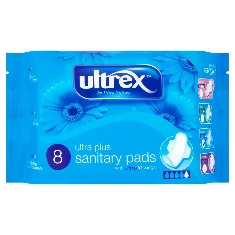 3 x Ultrex Ultra Plus Sanitary Pads with Wings 8's - Comfort and Protection 1