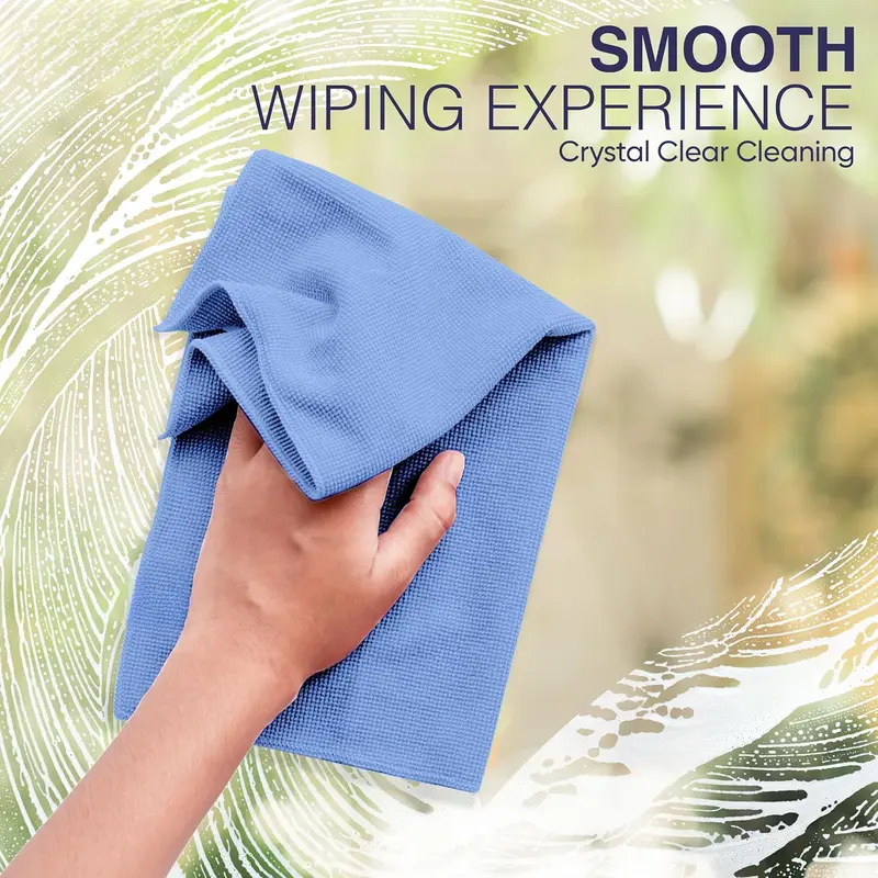 Microfibre Cleaning Cloth, Blue, Pack of 10, Large Size: 40x40cm.Super Soft Premium Streak Free Washable Cloth Duster for Kitchen, Bathrooms, Surfaces, Mirrors, Car, Motorbike Microfiber Absorbent Industrial Towels 2