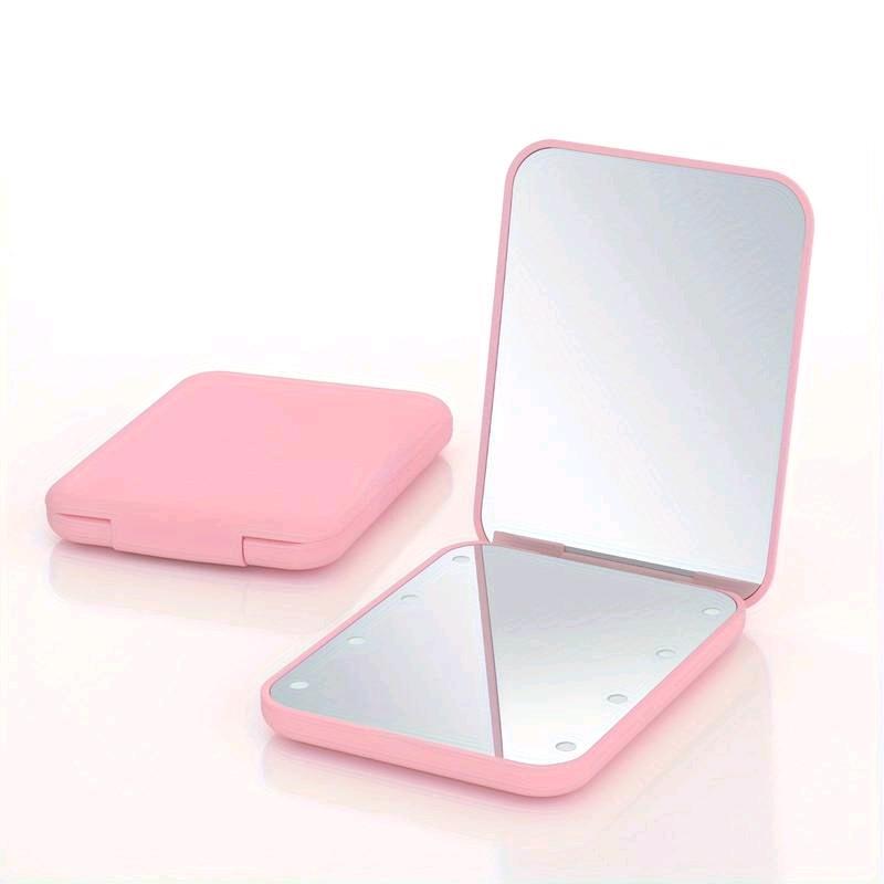3x Magnified LED Lighted Travel Makeup Mirror - Compact, Dual-Sided, Folding & Portable, Handheld Design - Perfect Wallet Size for On-The-Go Touch-Ups & Delightful Gift Idea 3