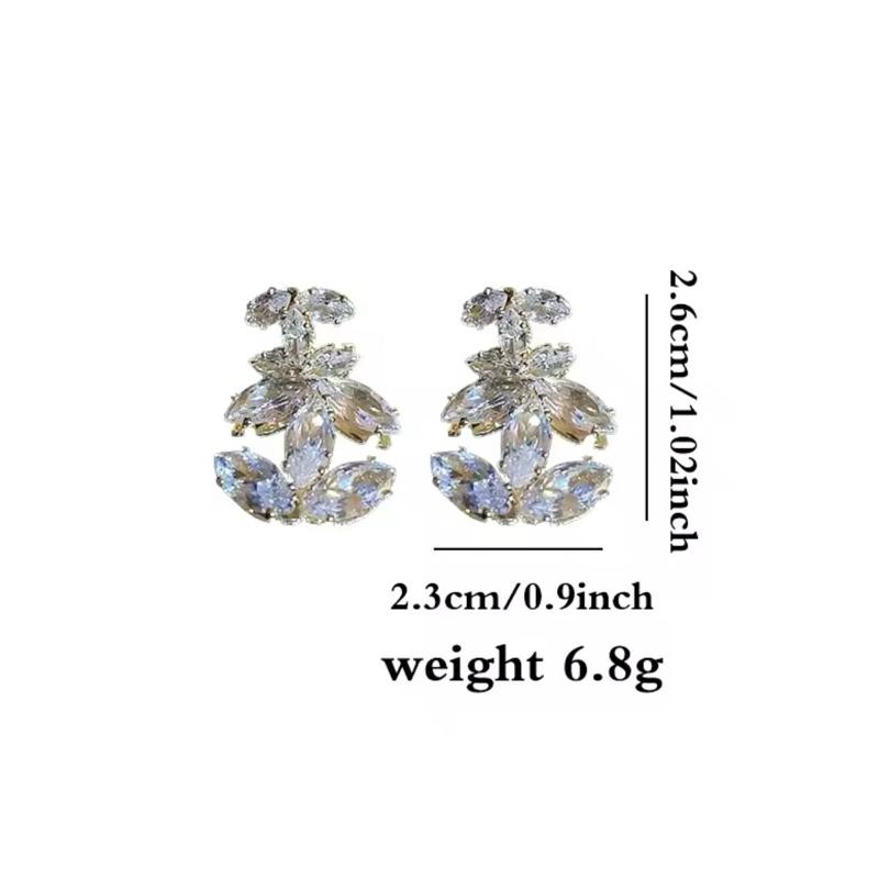 1Pair Fashion Advanced Sense Shiny Letter Earrings For Women Girls Minimalist Versatile Earrings Jewelry Accessories Gifts 5