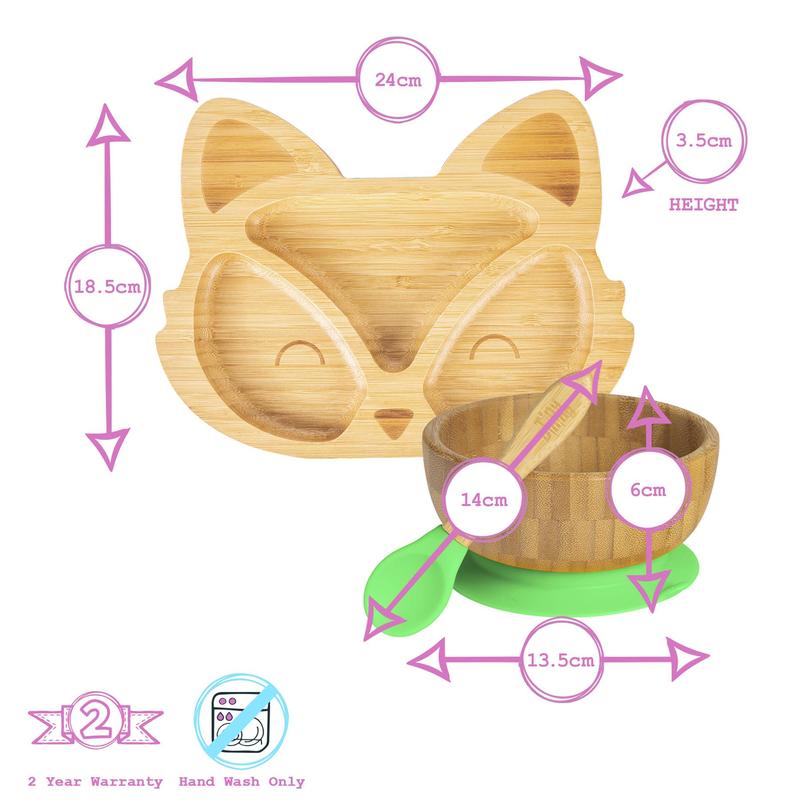 Tiny Dining 4pc Fox Bamboo Baby Weaning Set 2