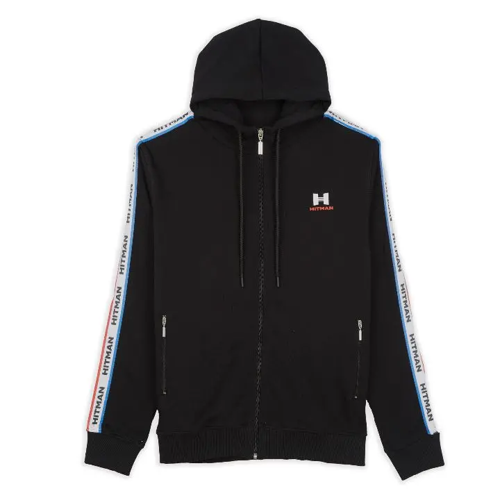 BLACK ZIP TRACKSUIT- TRI TAPE