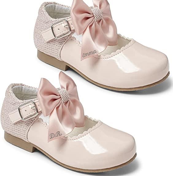 Melancia Personalised Gilrs Kids Spanish Bow Shoes Party Events Patent 2