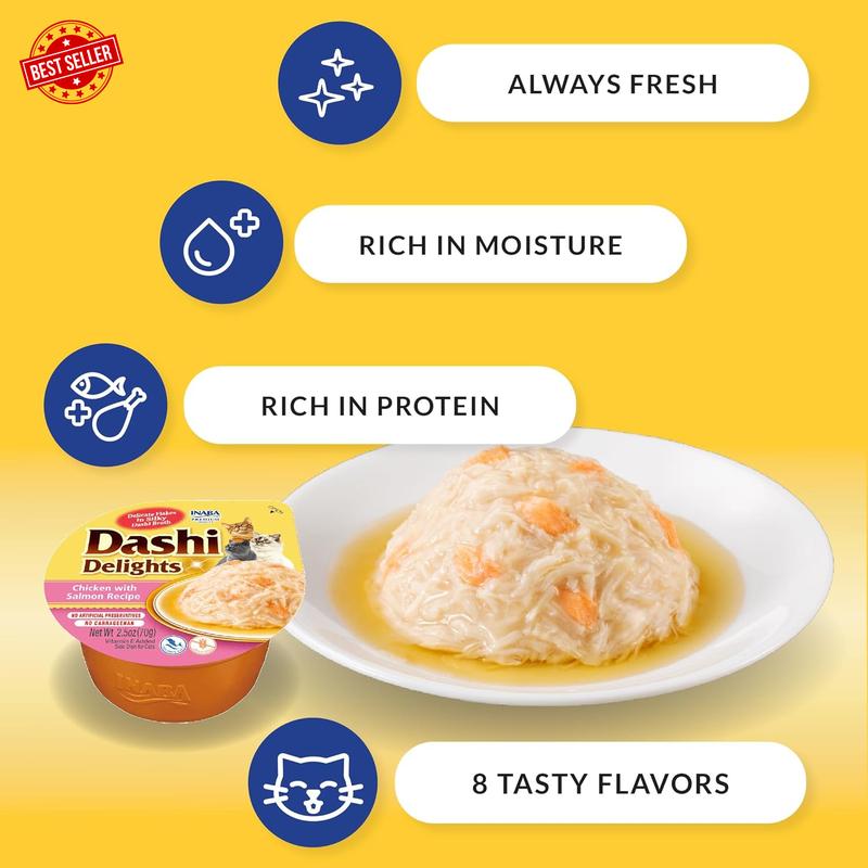 Dashi Delights: Chicken with Tuna Recipe (6 x70g) / Bits in Broth Cat Food Topping, Rich in Protein, Natural Ingredients, Delicious and Healthy 1