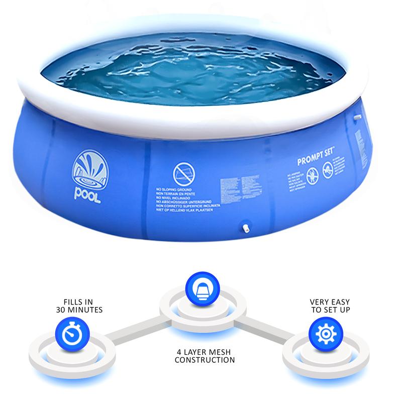 10ft Prompt Set Inflatable Paddling Pool Swimming Pool Family Fun Outdoor Party 4