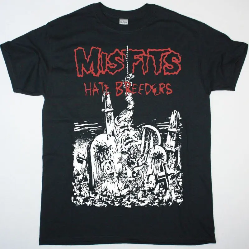Misfits Hatebreeders New Black T Shirt Y2K Style Cute Casual Y2K Women's Cotton Tee with Sassy Design Top Womenswear Streetwear Bag Comfortable Hoodie Tshirt