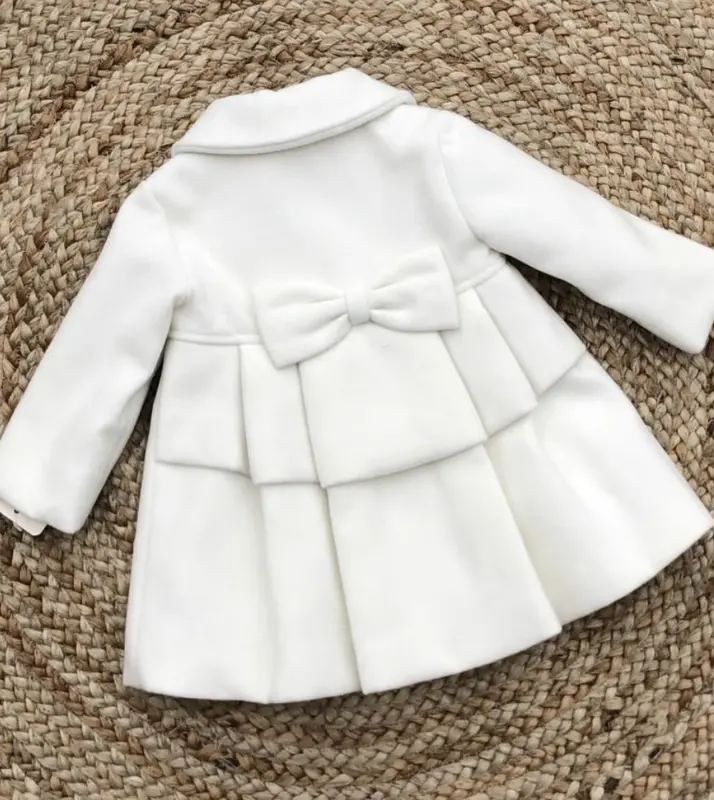 BABY GIRLS PETTICOAT DUFFLE COAT KNEE LENGTH PINK CREAM 3