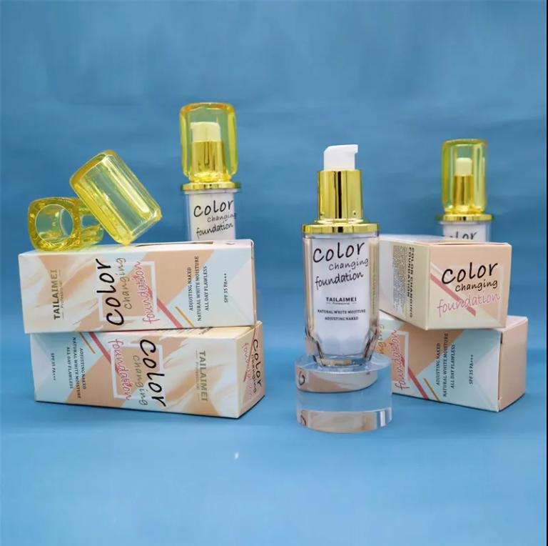 Product Introduction of 1 pcs SPF 35 waterproof Magic color changing foundation liquid full cover moisturizer concealer makeup custom color change foundation Cream Coverage 3