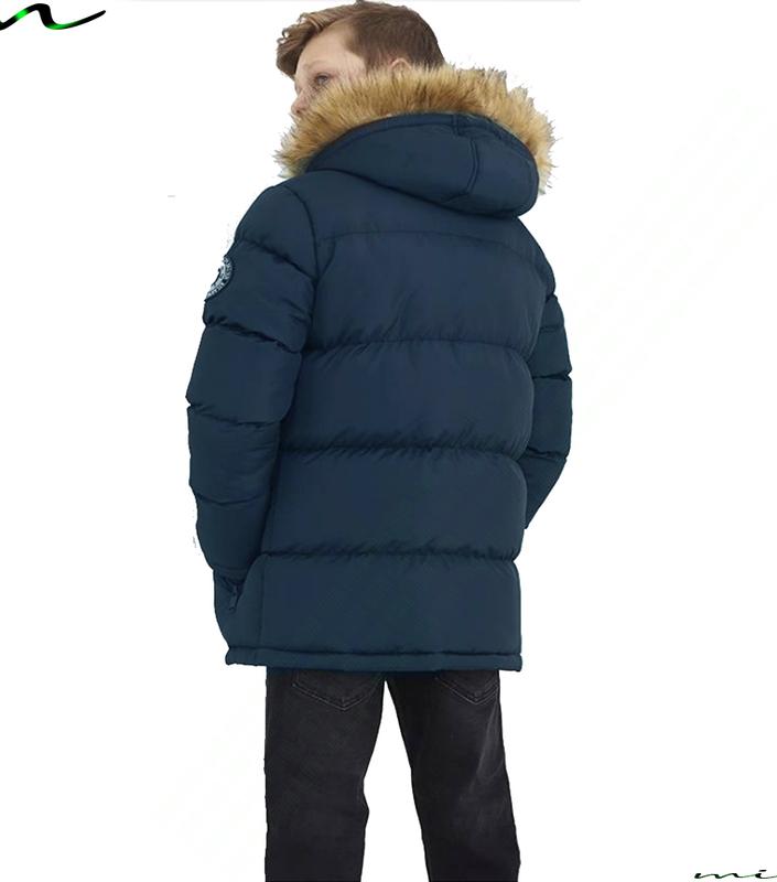 NEW BOYS COATS KIDS BACK TO SCHOOL FUR HOODED PARKA JACKET WINTER WARM COAT SIZE 7
