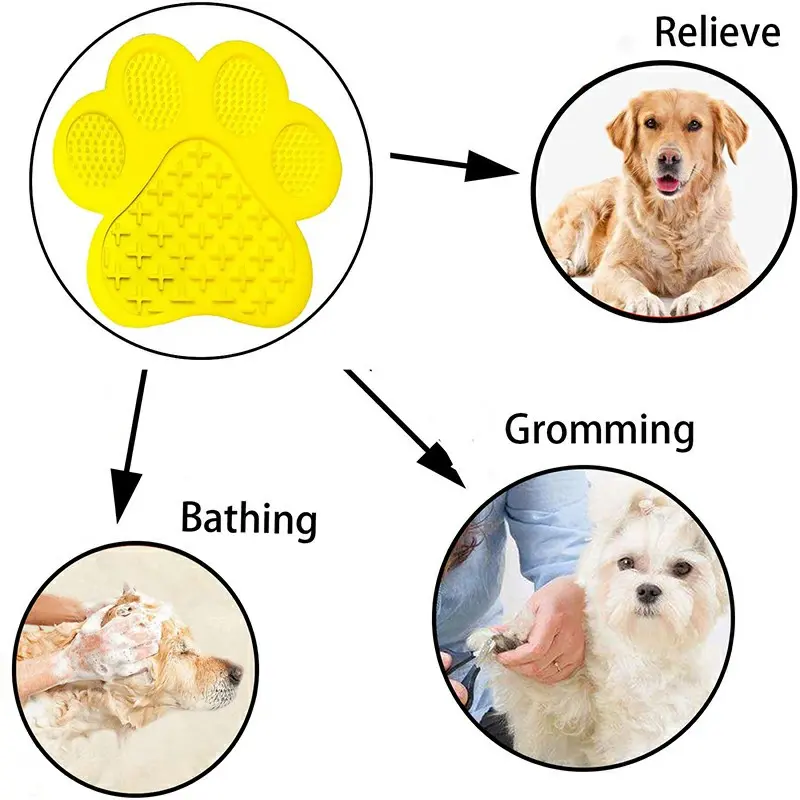Non-Slip Silicone Dog Lick Pad Pet Food Feeder Bowl Puppy Cat Lick Mat Healthy 2