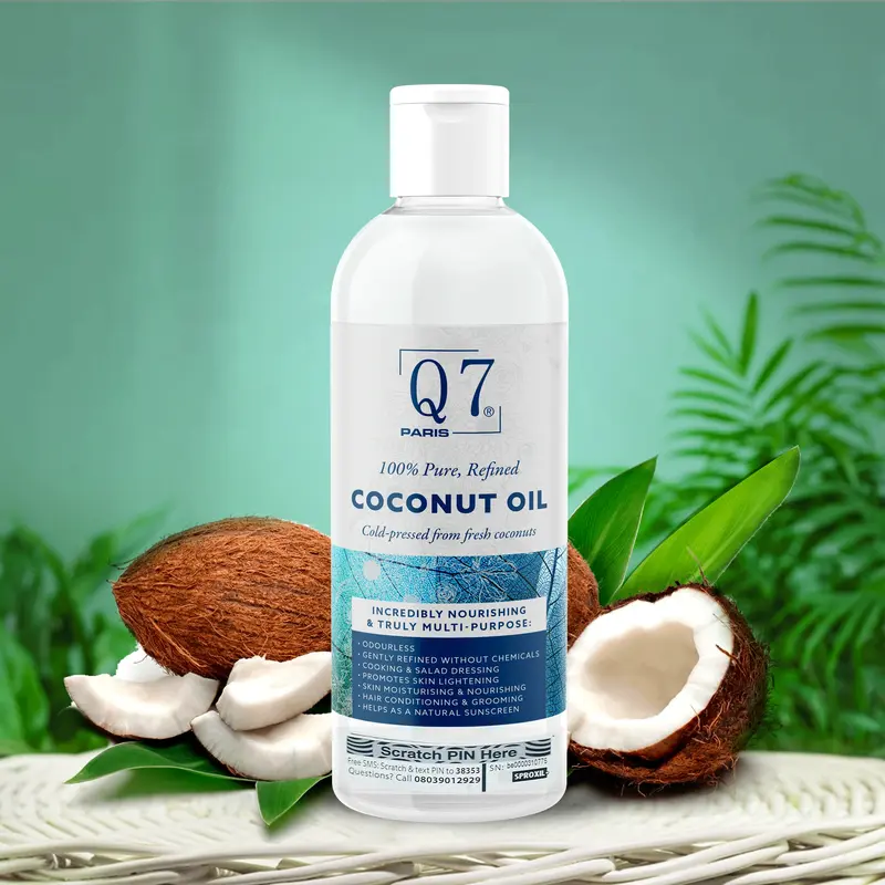 Q7Paris Refined Coconut Oil – Bottled – 250ml Comfort Body Care 1