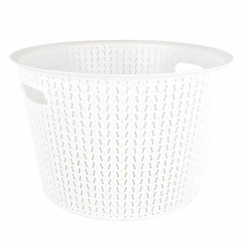 Plastic Laundry Basket Clothes Washing Bin Storage Knitted Hamper Organiser 5