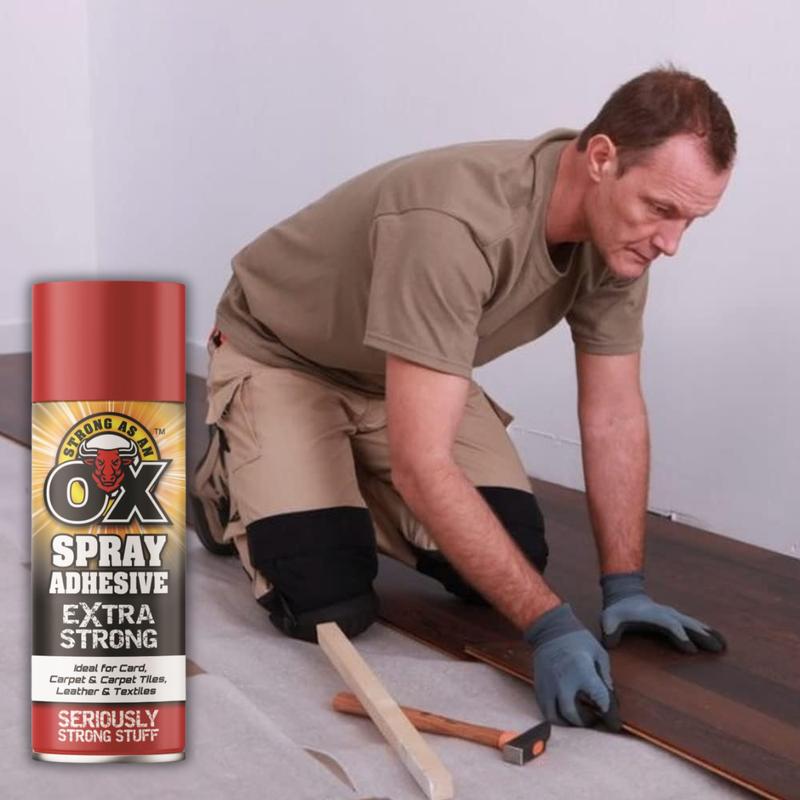 Strong As an OX Adhesive Spray Extra Strong 500ml Multi-Packs | Ideal For Card | Carpet & Carpet Tiles | Leather & Textiles | Seriously Strong Stuff | Long Lasting Bond 5