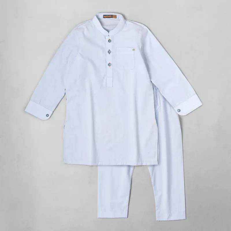 Pakistani Indian Kids Shalwar Kameez Sky Blue Kurta Pajama for Eid and Party Wear Occasions 0