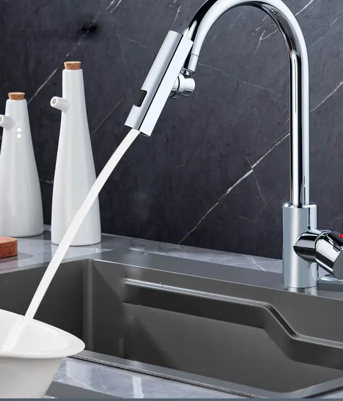 360° Swivel Tap Aerator 4 In 1 Kitchen Faucet Sink Tap Bathroom Spray Head Attachment Attachment Waterfall 15-22mm Water Saving Splash Proof 6