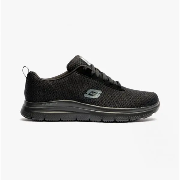 Skechers Work 77125EC/BLK FLEX ADVANTAGE SR Mens Occupational Trainers Black Workwear