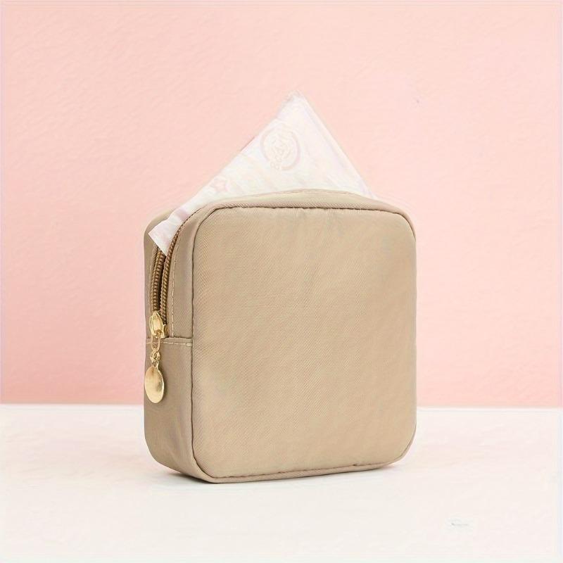 Solid Color Sanitary Storage Bag, Mini Makeup Bag Purse, Small Cute Makeup Bag Cosmetic Zipper Pouch, Portable Travel Storage Bag, Sanitary Napkin Storage Bag, Versatile Storage Clutch Bag For Women 8