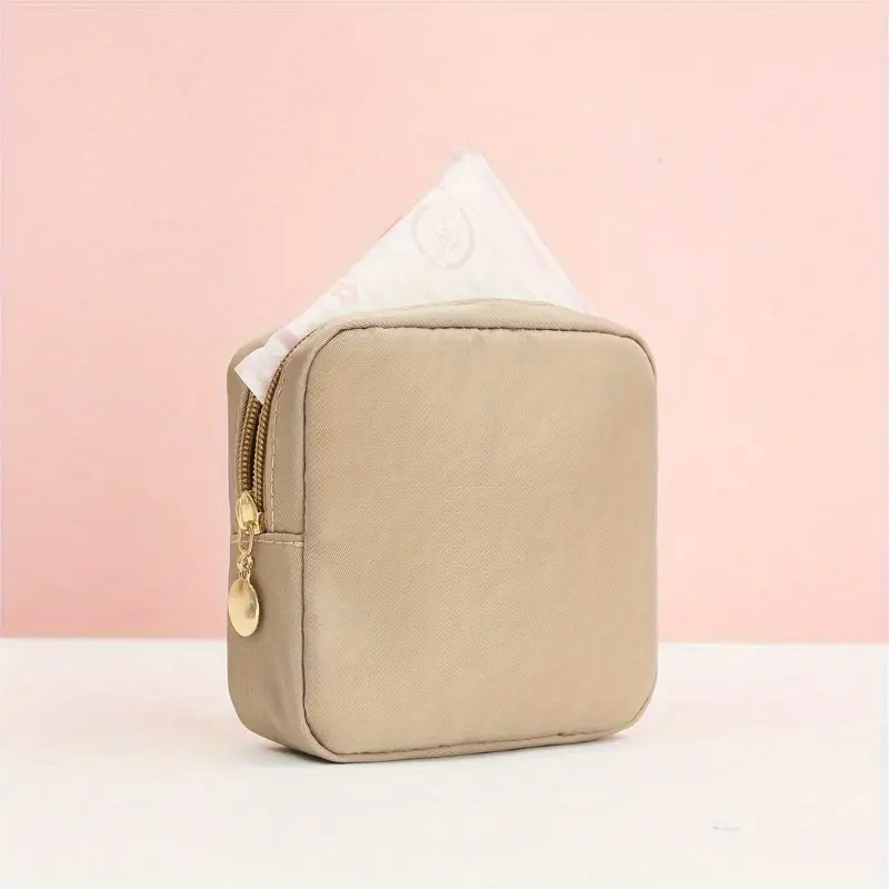 Solid Color Sanitary Storage Bag, Mini Makeup Bag Purse, Small Cute Makeup Bag Cosmetic Zipper Pouch, Portable Travel Storage Bag, Sanitary Napkin Storage Bag, Versatile Storage Clutch Bag For Women 8