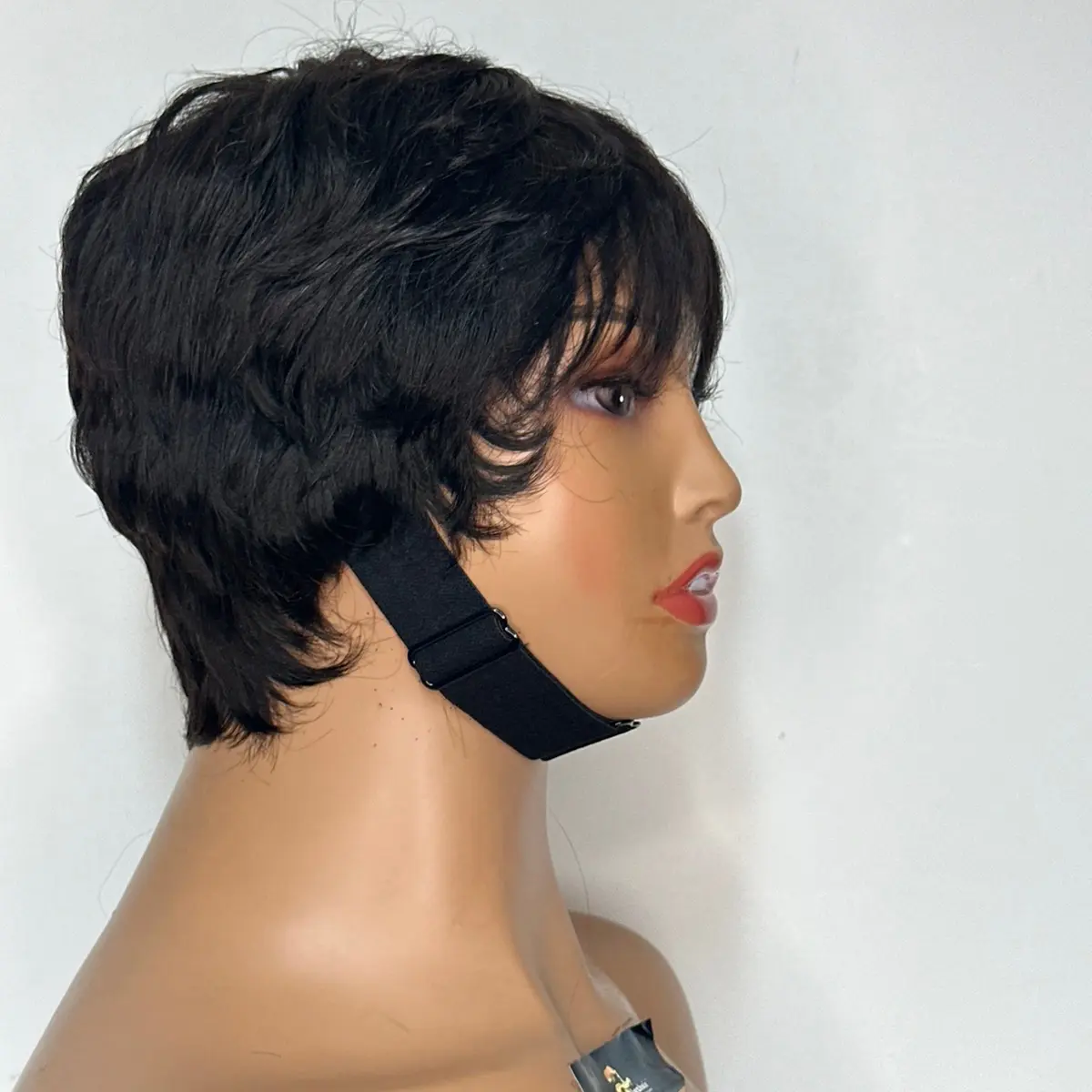 Short classy razor cut human hairwig