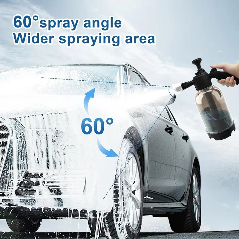2L Car Wash Pump Foam Sprayer Hand Held Wash Spray Bottle Snow Foam Detailing 2