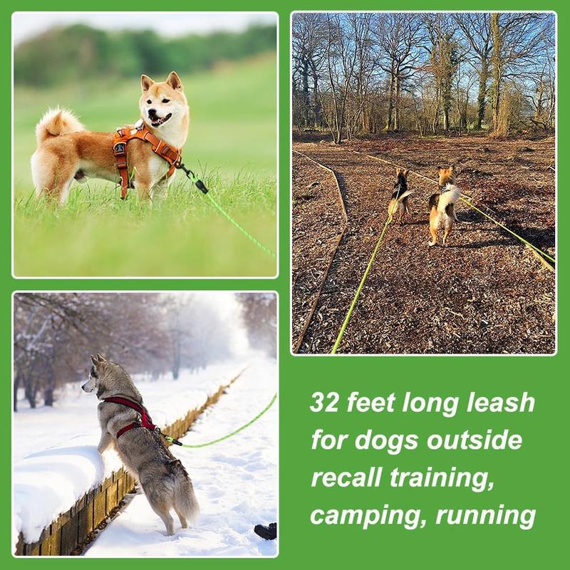 Long Dog Lead, 32FT Reflective Long Line Dog Lead for Outside and Yard, Floating Long Leads for Dog Training with Soft Handle for Camping, Hiking, Swimming, Beach and Lake 3