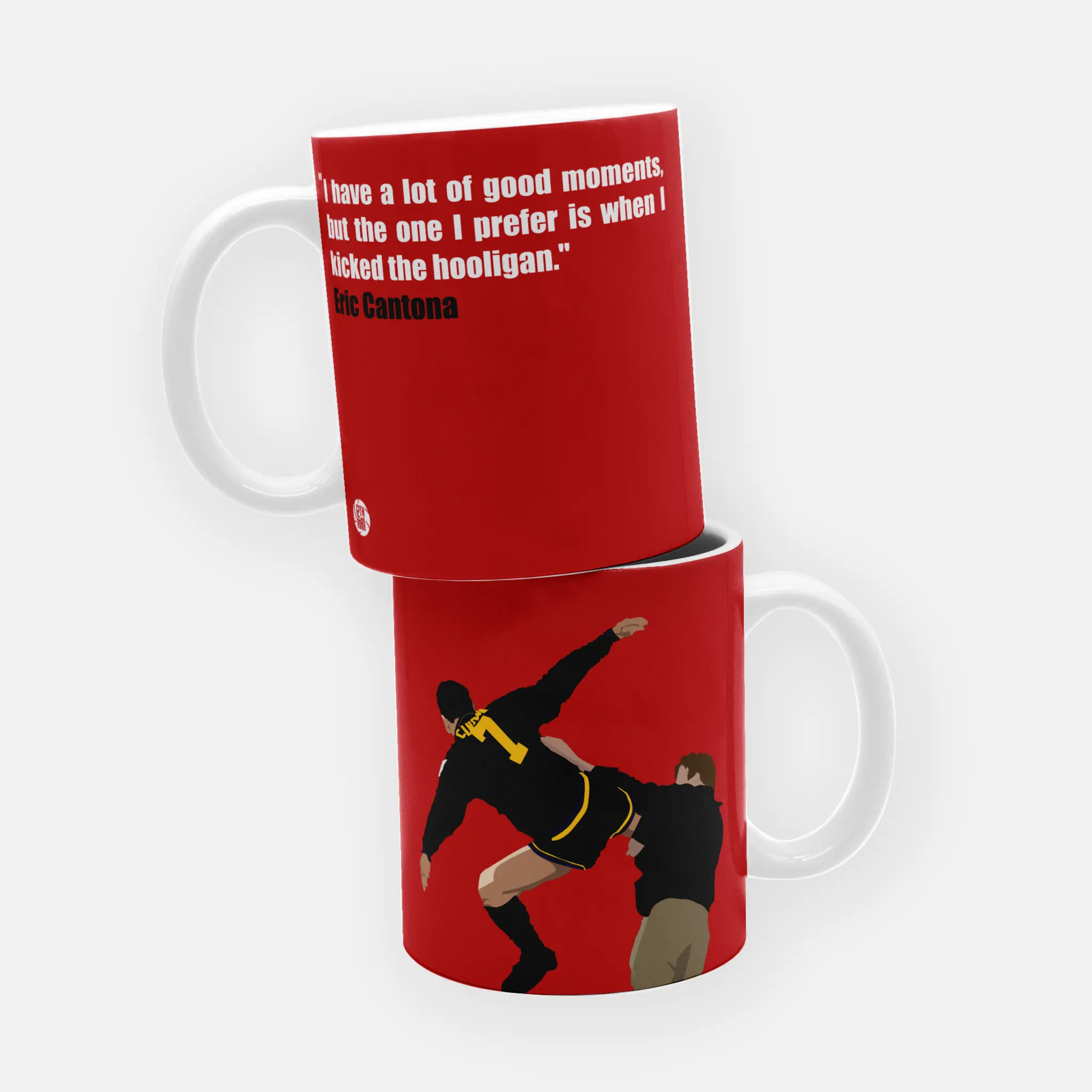 Manchester United Eric Cantona Kung Fu Kick Mug