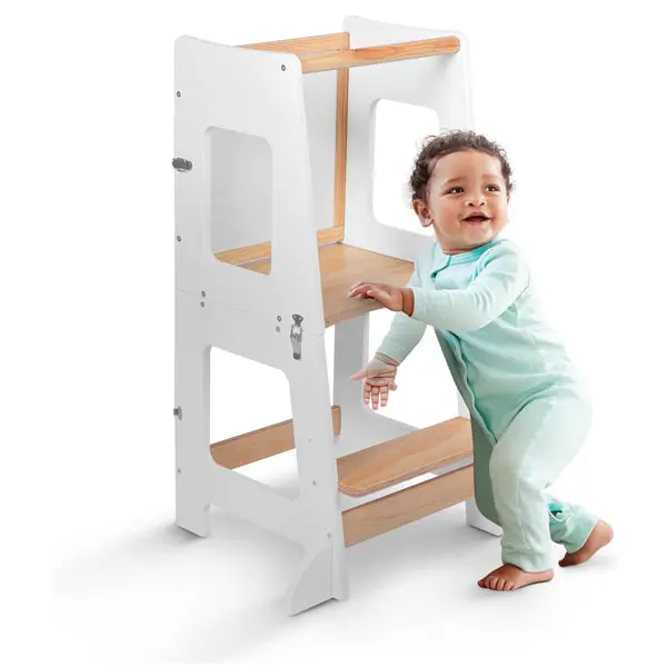Kidoola Toddler Learning Tower Mini Desk Secure Safety Bars Kids Furniture