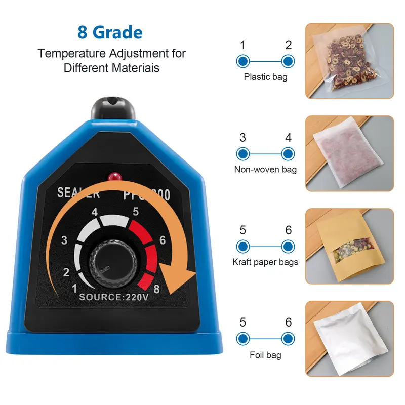 Impulse Heat Sealer Plastic Bag Film Food Sealing Machine - 200/300/400mm 4