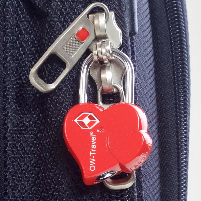 OW-Travel TSA Approved Luggage Locks Padlocks Heart Shaped Valentine Suitcase Locks with Keys. Zinc Alloy Suitcase Padlocks with Key Lock for Luggage, Bag, Case, Backpack, Gym Locker 5