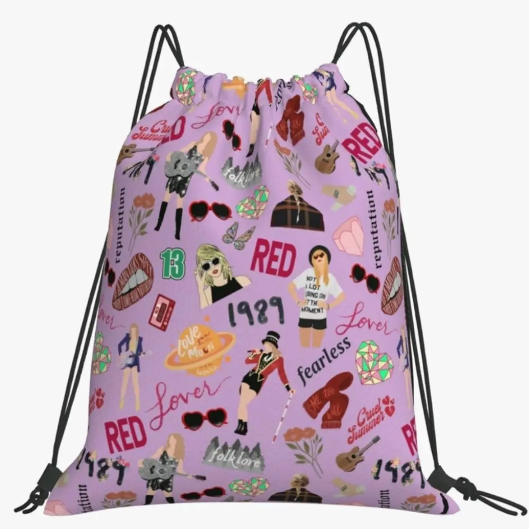 Taylor Swift Large Drawstring Bag New