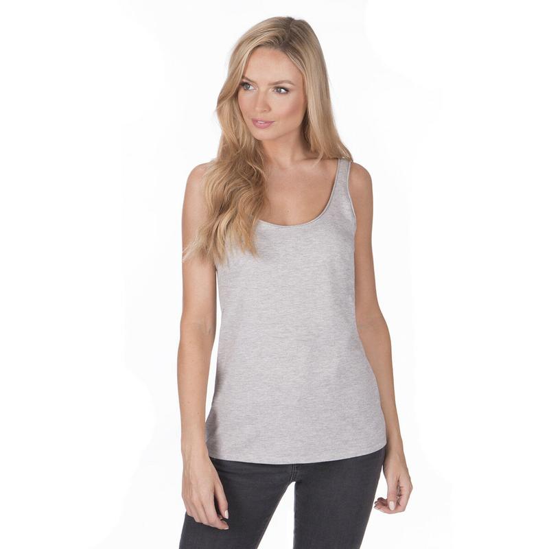 Ladies Womens 2 Pack Jersey Tank Top Vest Plain Sleeveless Basic Cami Scoop Neck Size 6-20 1