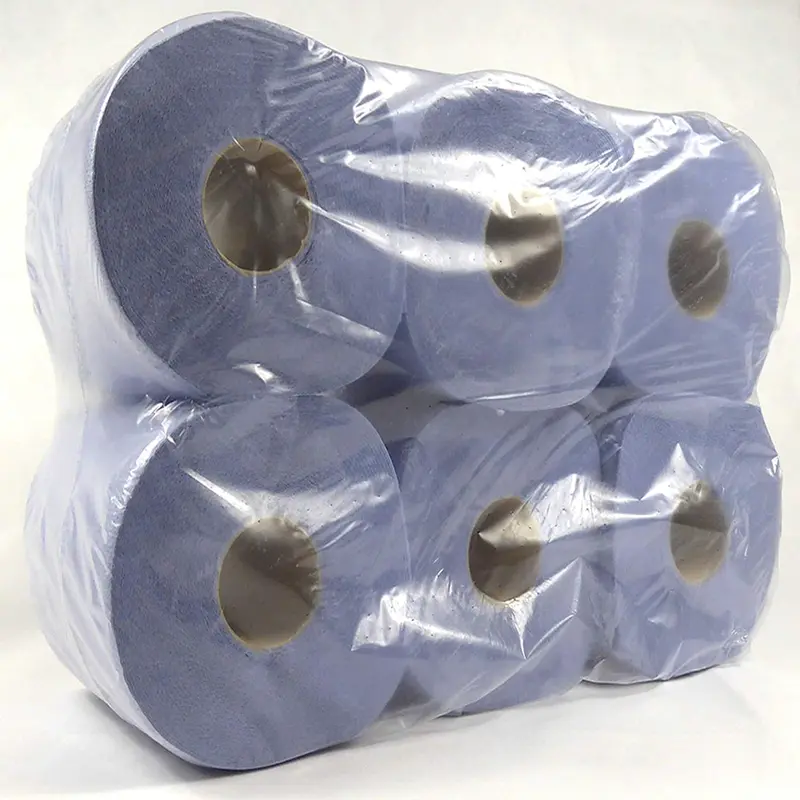 Eco Blue Centrefeed Blue Roll Kitchen Rolls Hand Towels Pack of 6 - 2ply Embossed - Wipes, Toilet - Degradable & Eco-Friendly - Disposable, Cleaning wardrobe 151-300 sheets office kitchen rolls & wipes 4