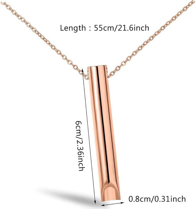 Anxiety Relief Necklace, Mindful Breathing Necklace for Stress & Anxiety Relief, Portable Stress Relief Mindful Necklace Set, Durable Stainless Steel Necklace for Anxiety Relief, Stress Relief Relaxation Gift for Unisex breathing  necklace necklace 8