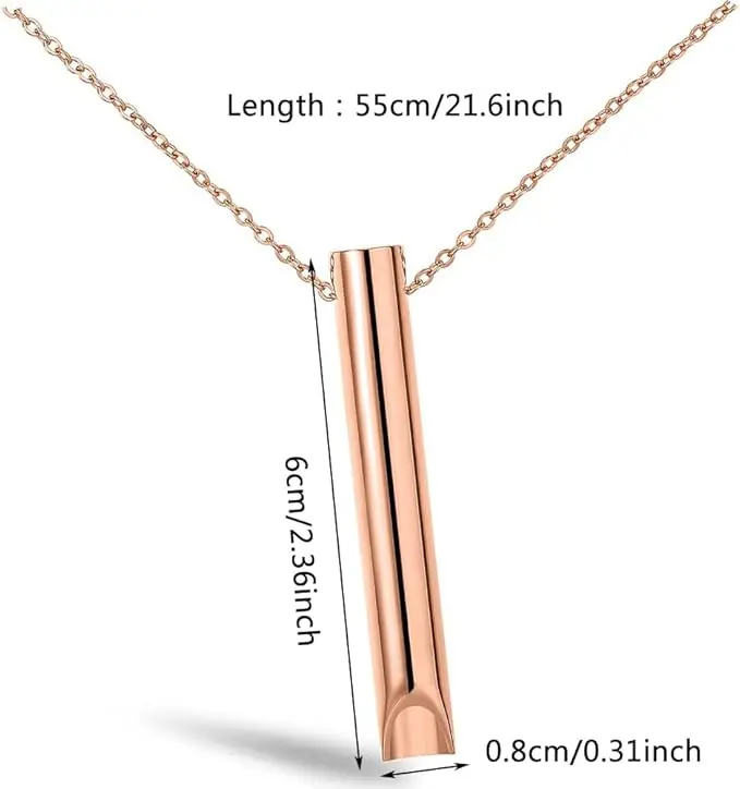 Anxiety Relief Necklace, Mindful Breathing Necklace for Stress & Anxiety Relief, Portable Stress Relief Mindful Necklace Set, Durable Stainless Steel Necklace for Anxiety Relief, Stress Relief Relaxation Gift for Unisex breathing  necklace necklace 8