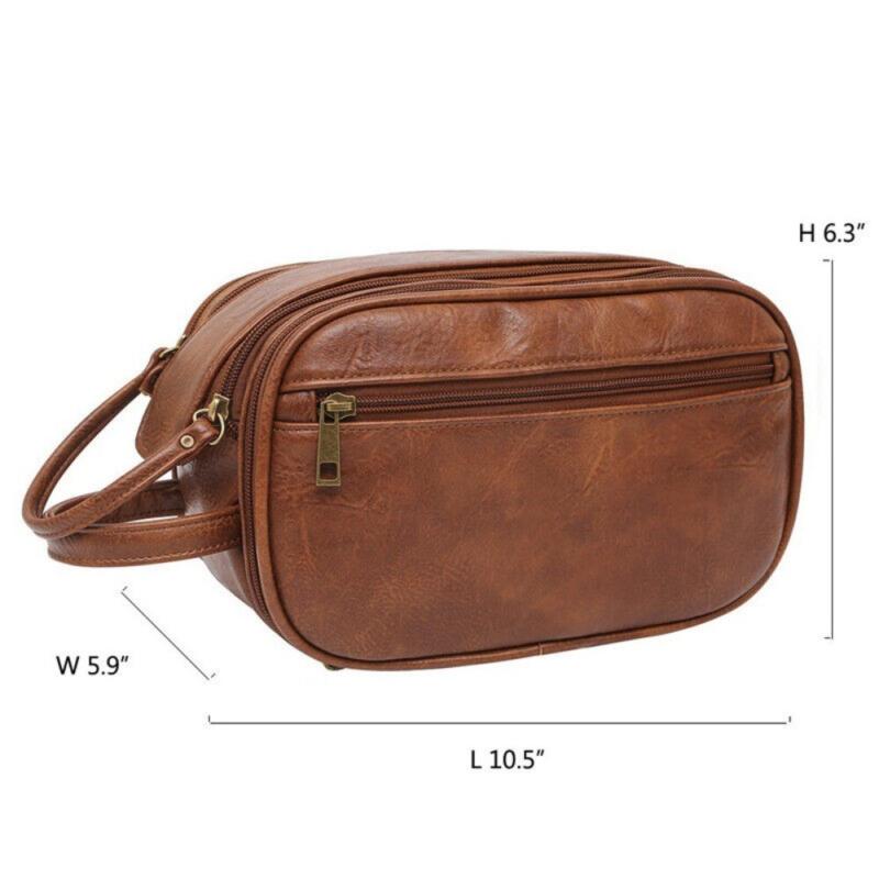 Product Introduction of PU Leather Toiletry Bag For Men Large Travel Wash Bag Shaving Multifunctional 20