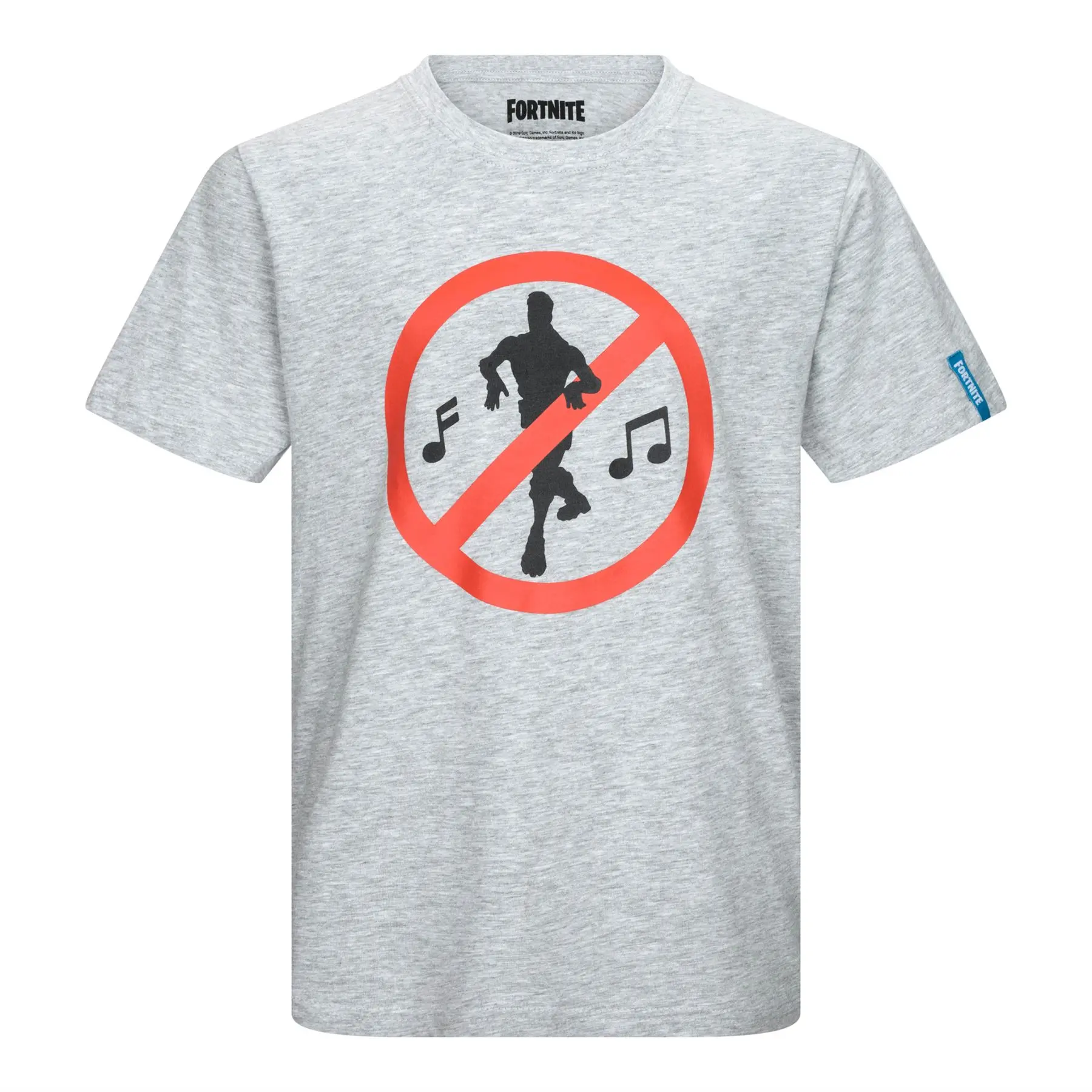 FORTNITE | Toys & Gamers | NO DANCING | Grey | Short Sleeved | Unisex Kids | Crew | Gaming Cotton T-Shirt Sizes 10 - 16 Years