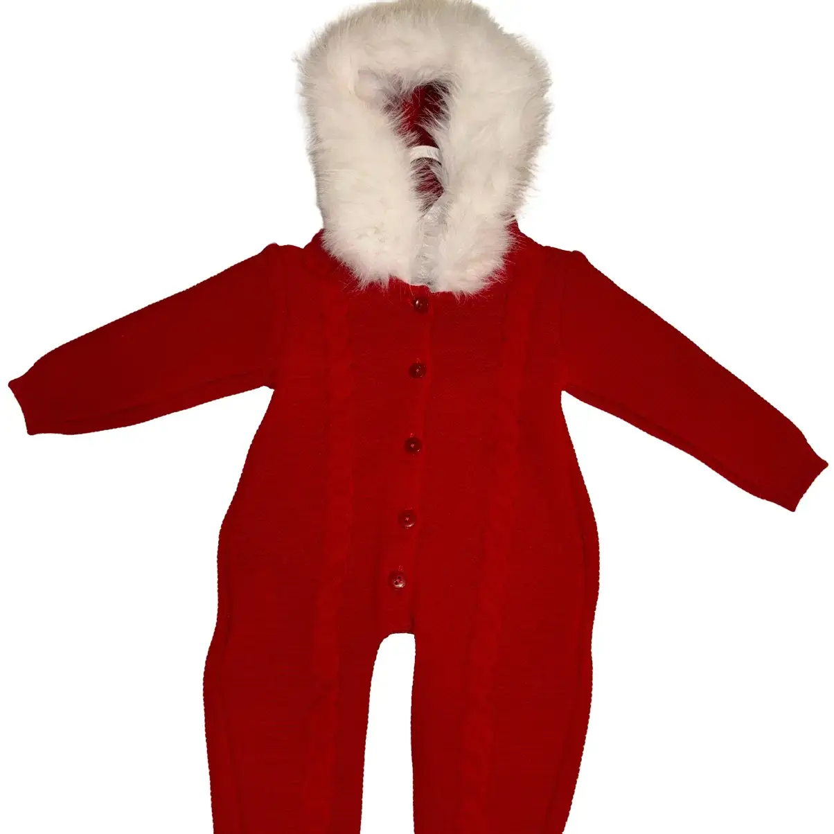 Baby Pramsuit with Fur Hood for Winter - Unisex And Baby Girl