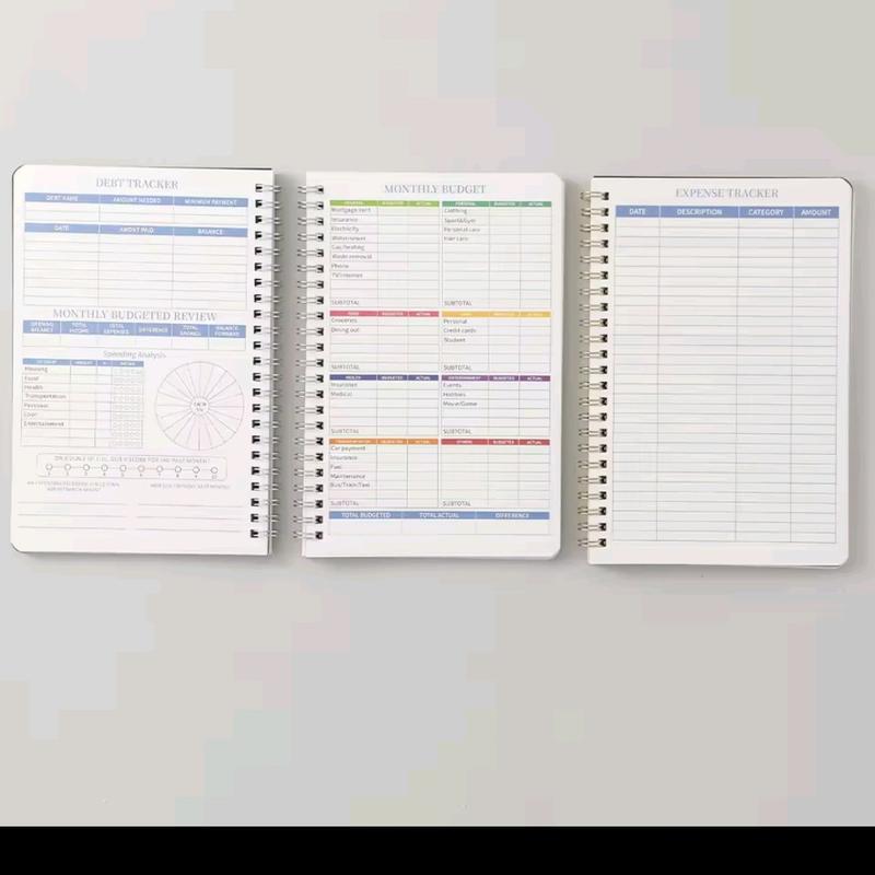 NEW IN: A6 Monthly Budget Planner & Tracker with Fine Line Coloured Pens - Black. 2