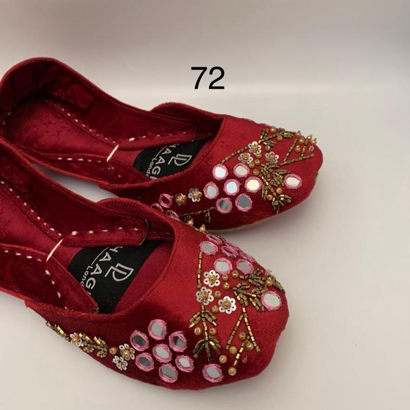 72-UK 5,7,8 khussa Punjabi Juttis Ladies handmade Flat Heel Pakistani Indian Khussa Moja handmade women footwear Traditional No Heel Round Toe Walking Shoes Girl Flatform Shoe Comfort Comfortable Woman Running Leather Soft 2