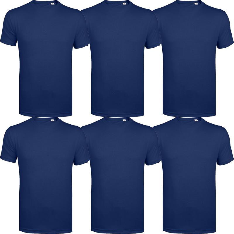 2025 new hot selling models 6 pack mens T-shirt short sleeve shirt crew neck plain assorted cotton top menswear set Gym Fitness running multipack T shirt 4
