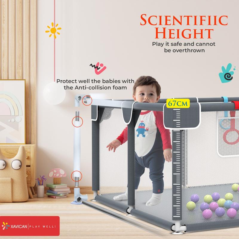 Baby Playpen for Infants and Toddlers - 129x129cm Safe and Portable Play Pen for Babies, Ideal for Indoor and Outdoor Use  ####FREE SHIPPING#### 4